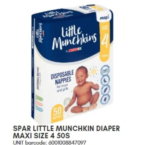 SPAR LIT MUNCH DIAPER SIZE 4 MAXI 50'(RF